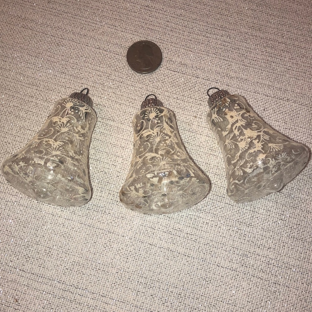 Set of 3 Vintage German Bell Christmas Ornaments